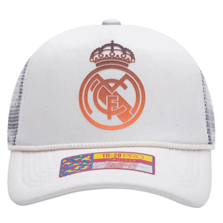 FI Collection Real Madrid Atmosphere Trucker Hat - White (Front)