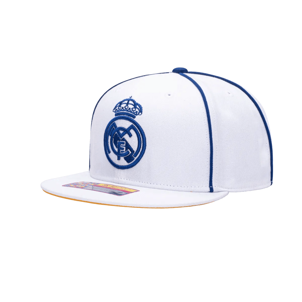 FI Collection Real Madrid Cali Day Snapback Hat - White-Blue (Diagonal 1)