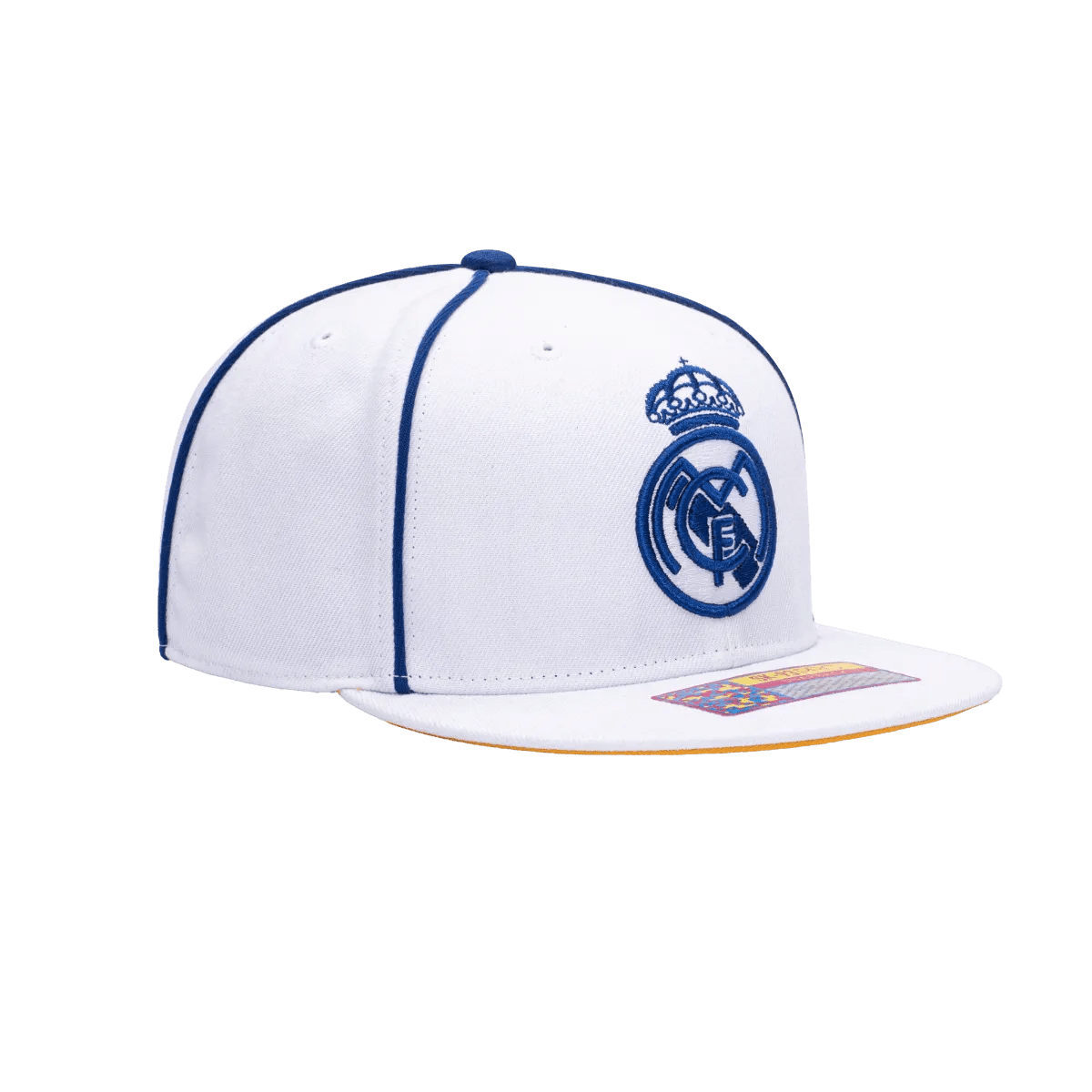 FI Collection Real Madrid Cali Day Snapback Hat - White-Blue (Diagonal 2)