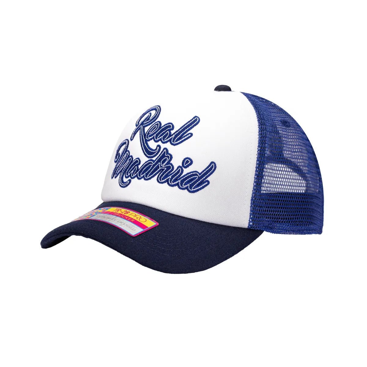 F.I Collection Real Madrid Script Stop Trucker - Royal (Diagonal 1)