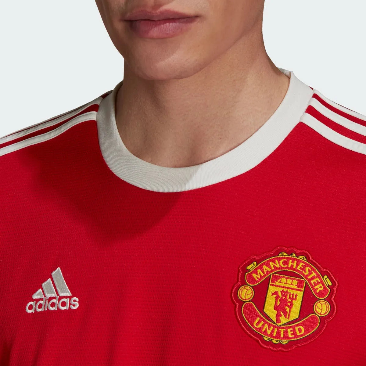 Adidas 2021-22 Manchester United Home Jersey - Red-White (Detail 1)