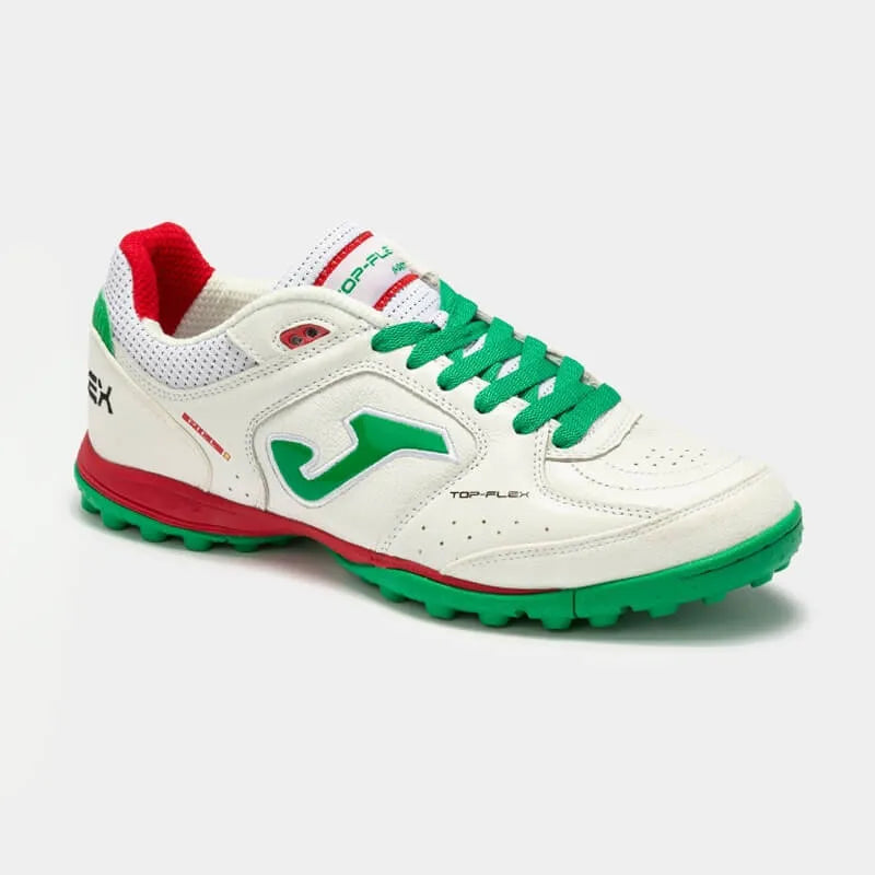 Joma Top Flex 2202 Turf - White-Green (Diagonal - Front)