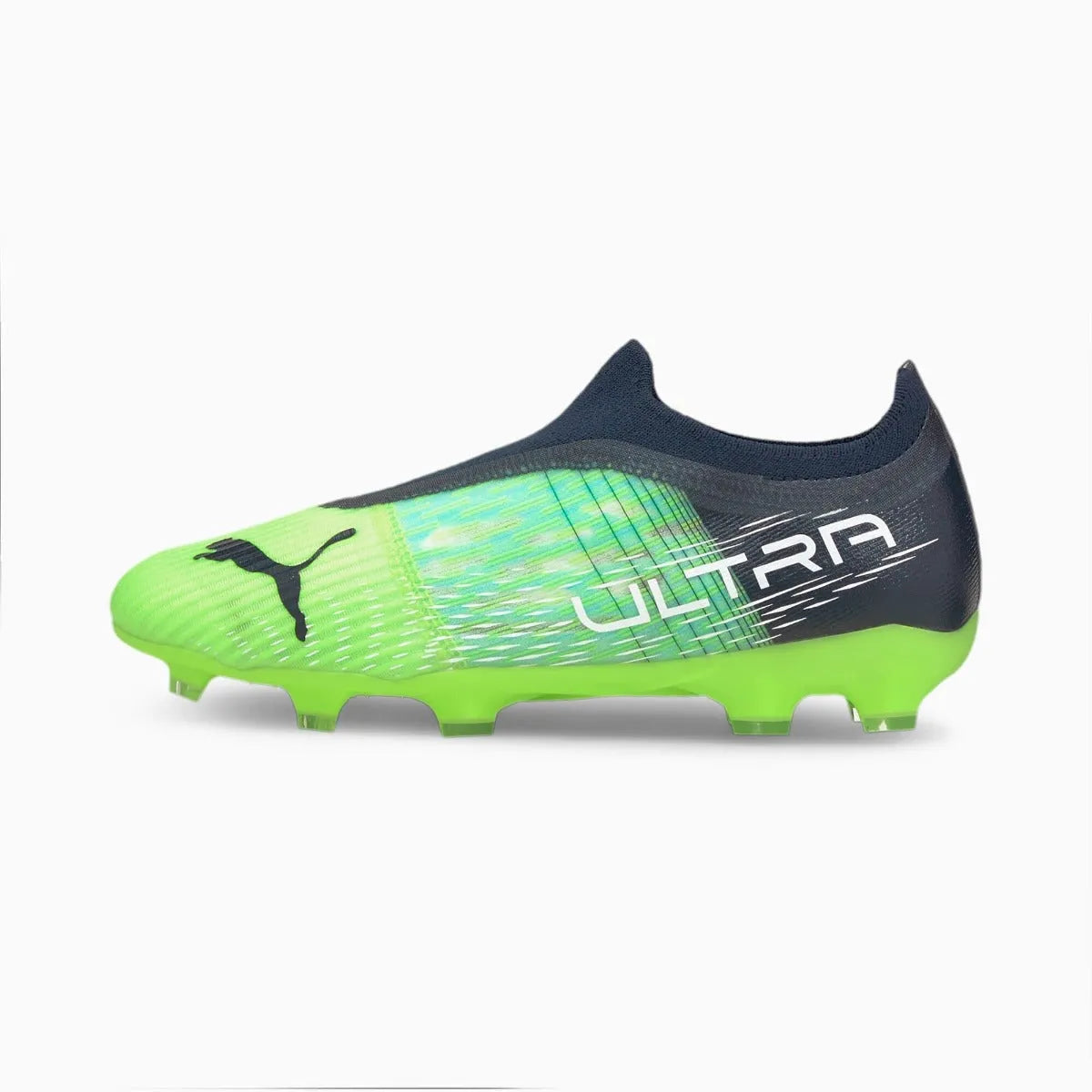 Puma JR Ultra 3.3 Laceless FG-AG - Green Glare-Aqua (Side 1)