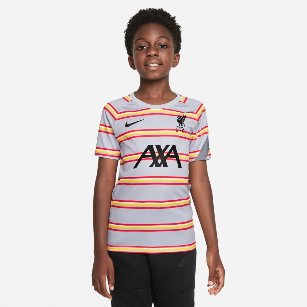 Nike 2021-22 Liverpool Youth DF Pre-Match Jersey - Wolf Grey (Model - Front)