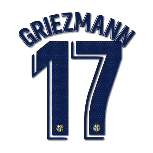 Barcelona 2019/20 Away Griezmann #17 Jersey Name Set