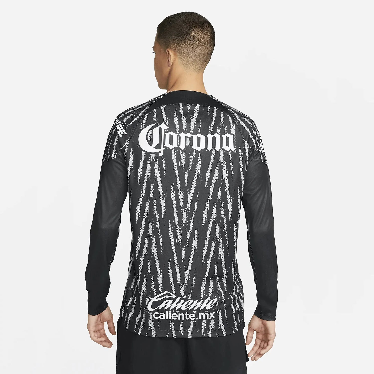 Nike 2022-23 Club America Long Sleeve Goalkeeper Jersey - Black-Grey (Model - Back)