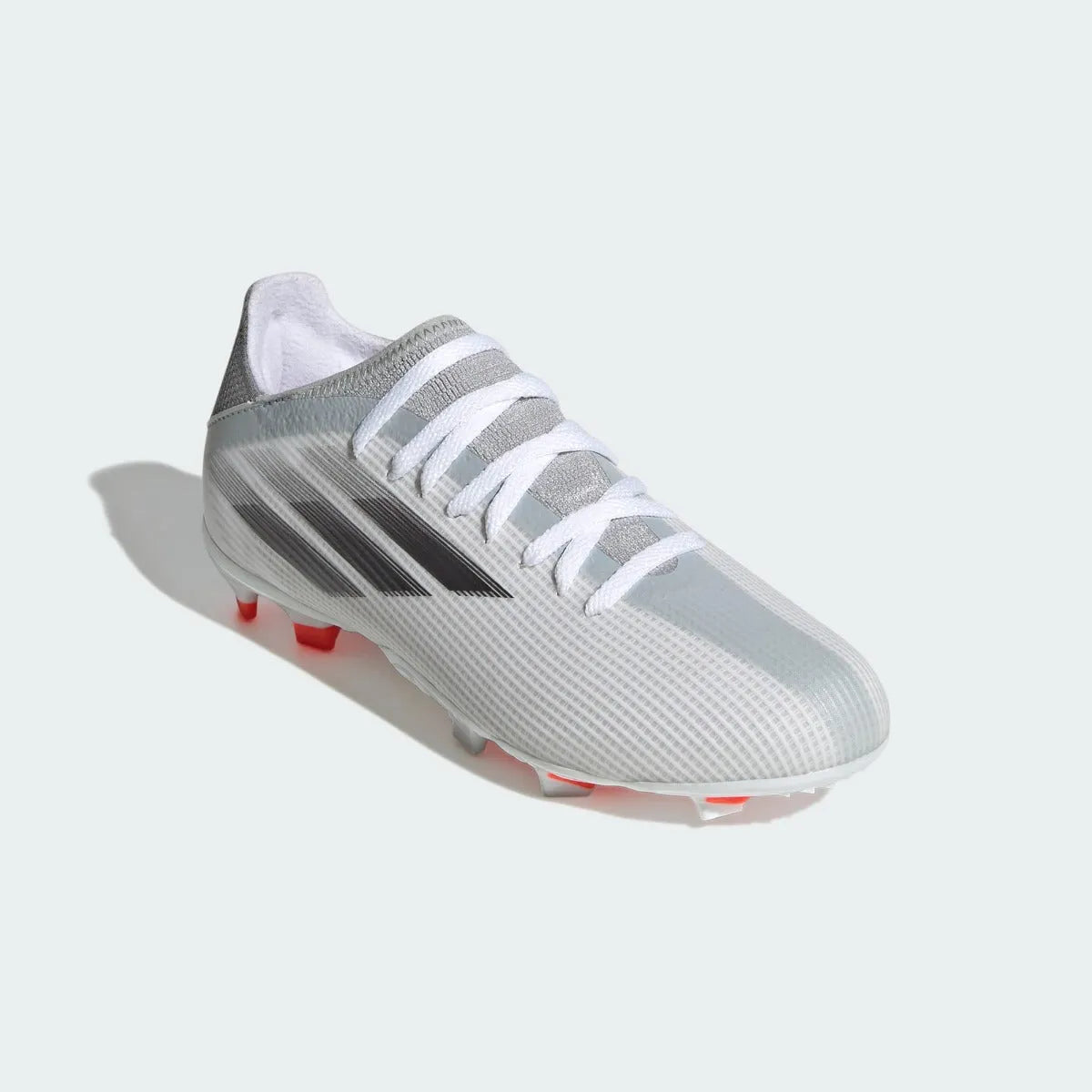 Adidas JR X Speedflow .3 FG - White-Iron Metallic (Diagonal 1)
