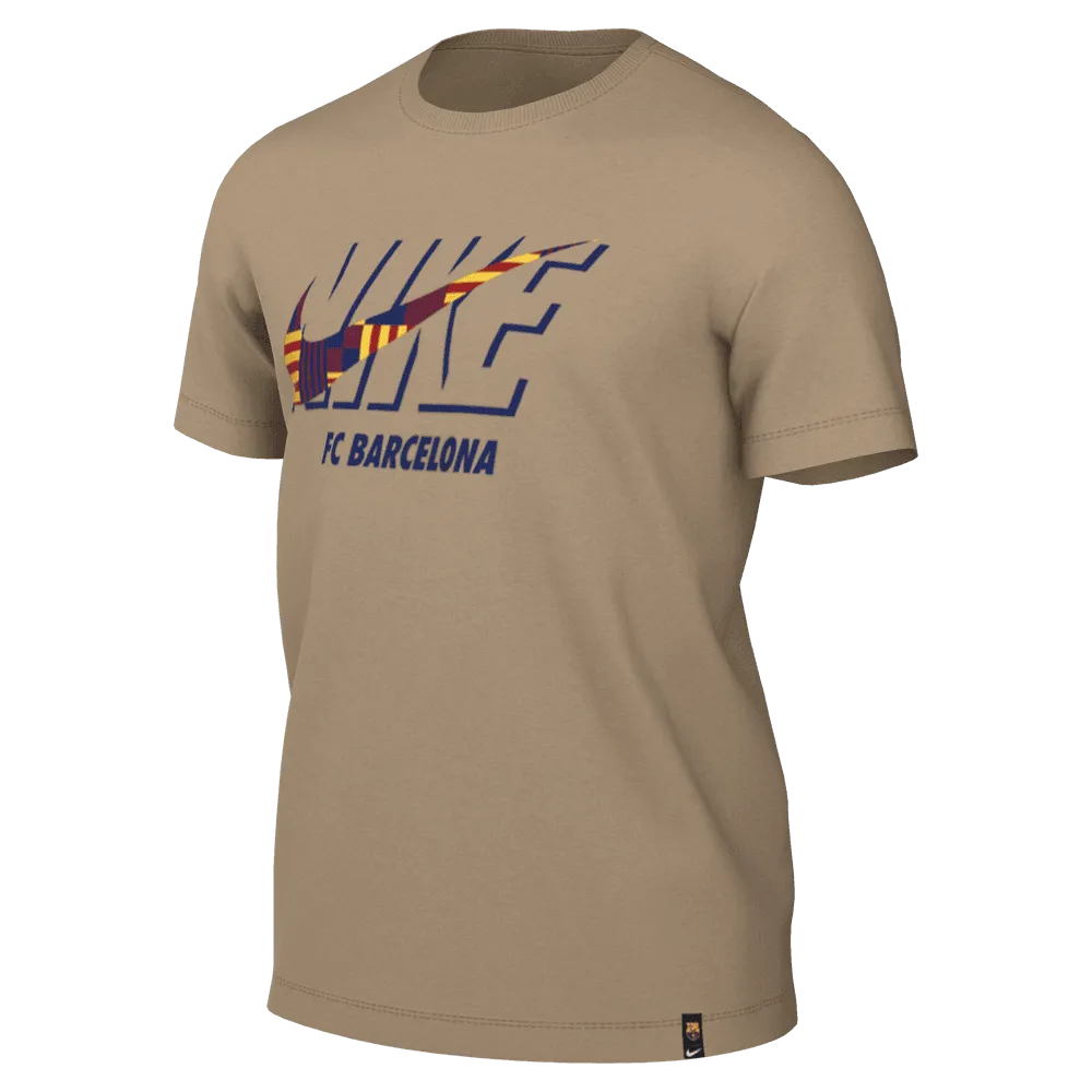 Nike 2023 FC Barcelona Swoosh Tee - Beige-Blue (Front)