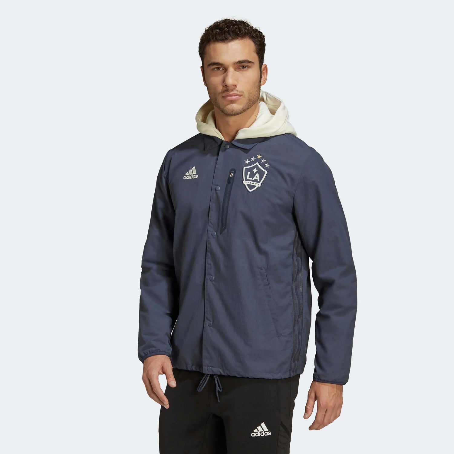 adidas 2022-23 LA Galaxy Anthem Jacket - Shadow Navy (Model - Front)