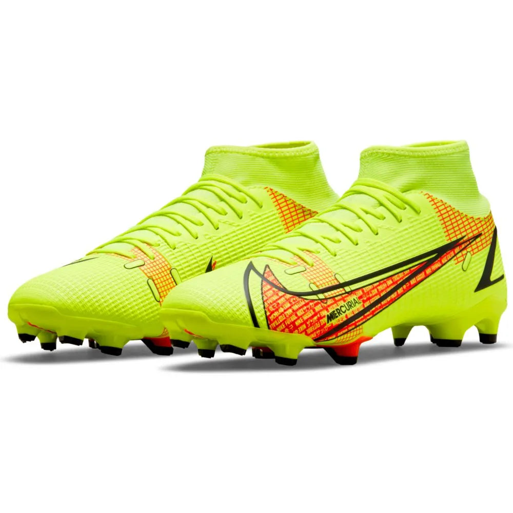 Nike Superfly 8 Academy FG-MG - Volt-Bright Crimson (Pair - Diagonal)