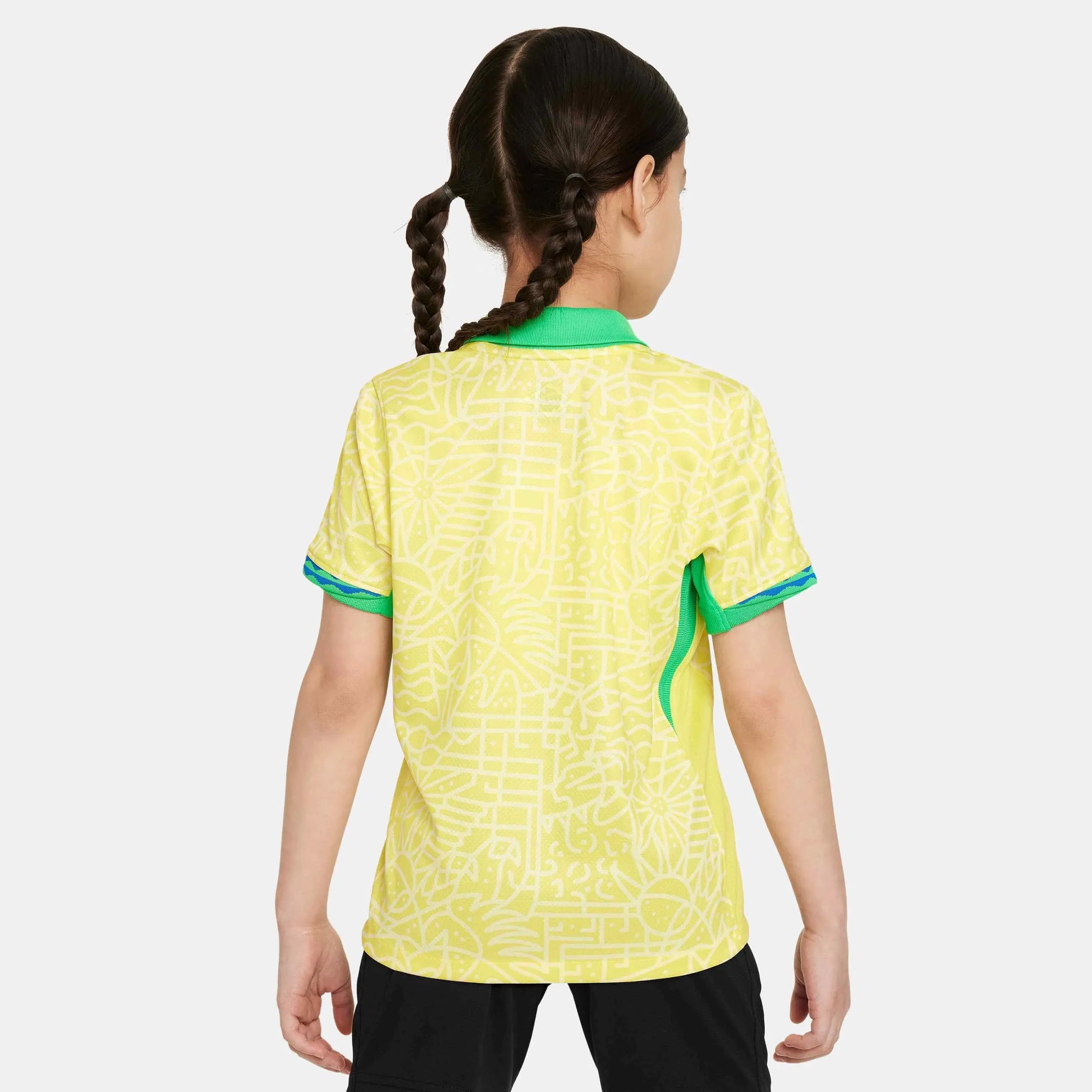 Nike 2024-25 Brazil Little Kids' Stadium Home Jersey (Back)