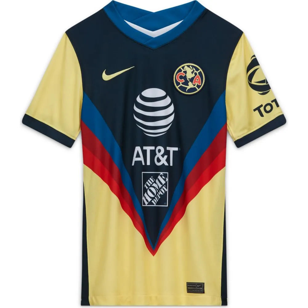 Nike Club America Youth Home Jersey 2020-21 (Yellow & Navy)