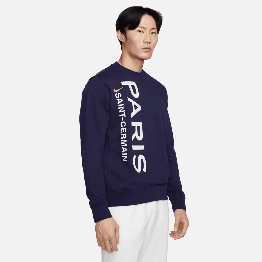 Nike 2023-24 PSG Men's Crew-Neck French Terry Sweatshirt (Model - Front)