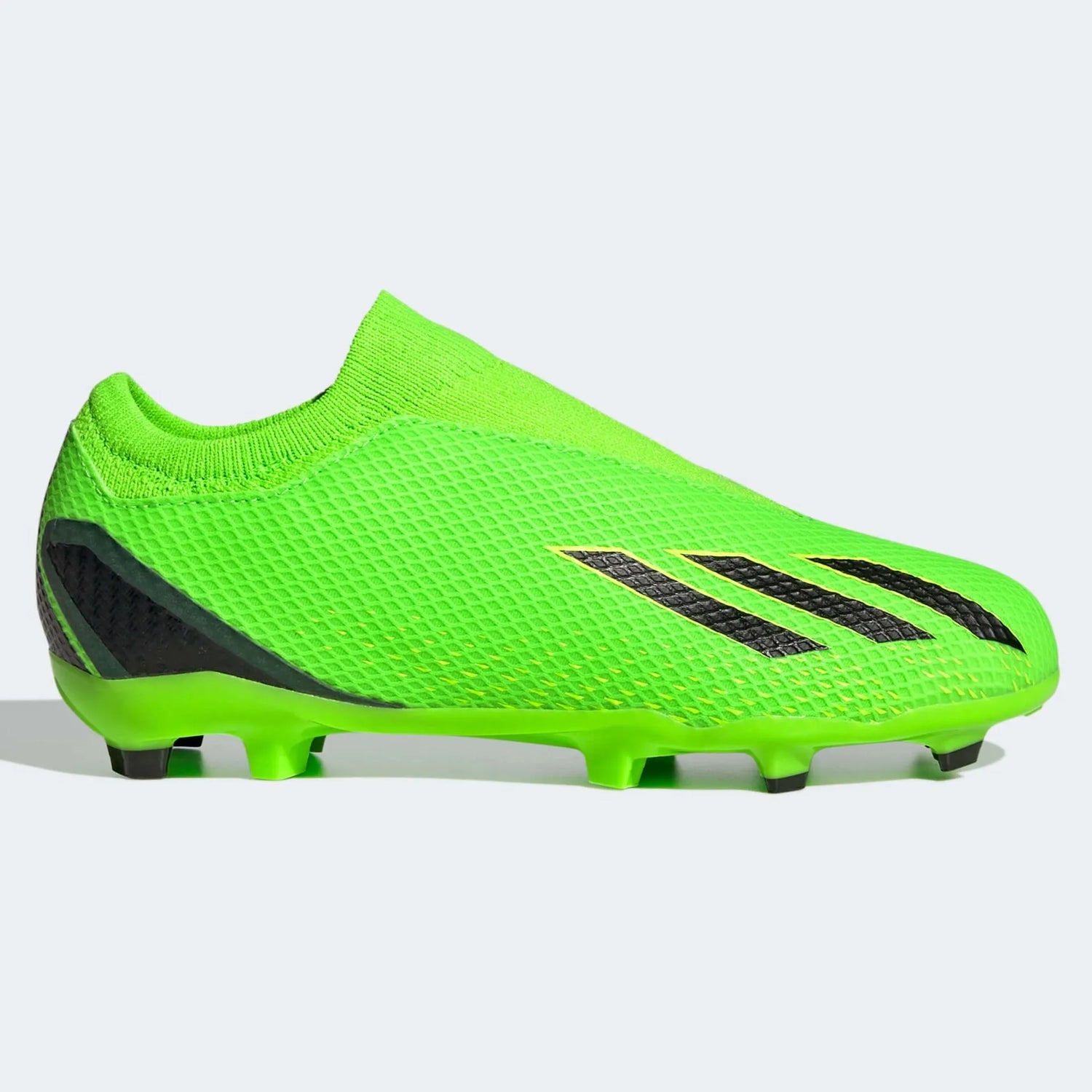 adidas JR X SpeedPortal .3 Laceless FG - Solar Green-Black (Side 1)