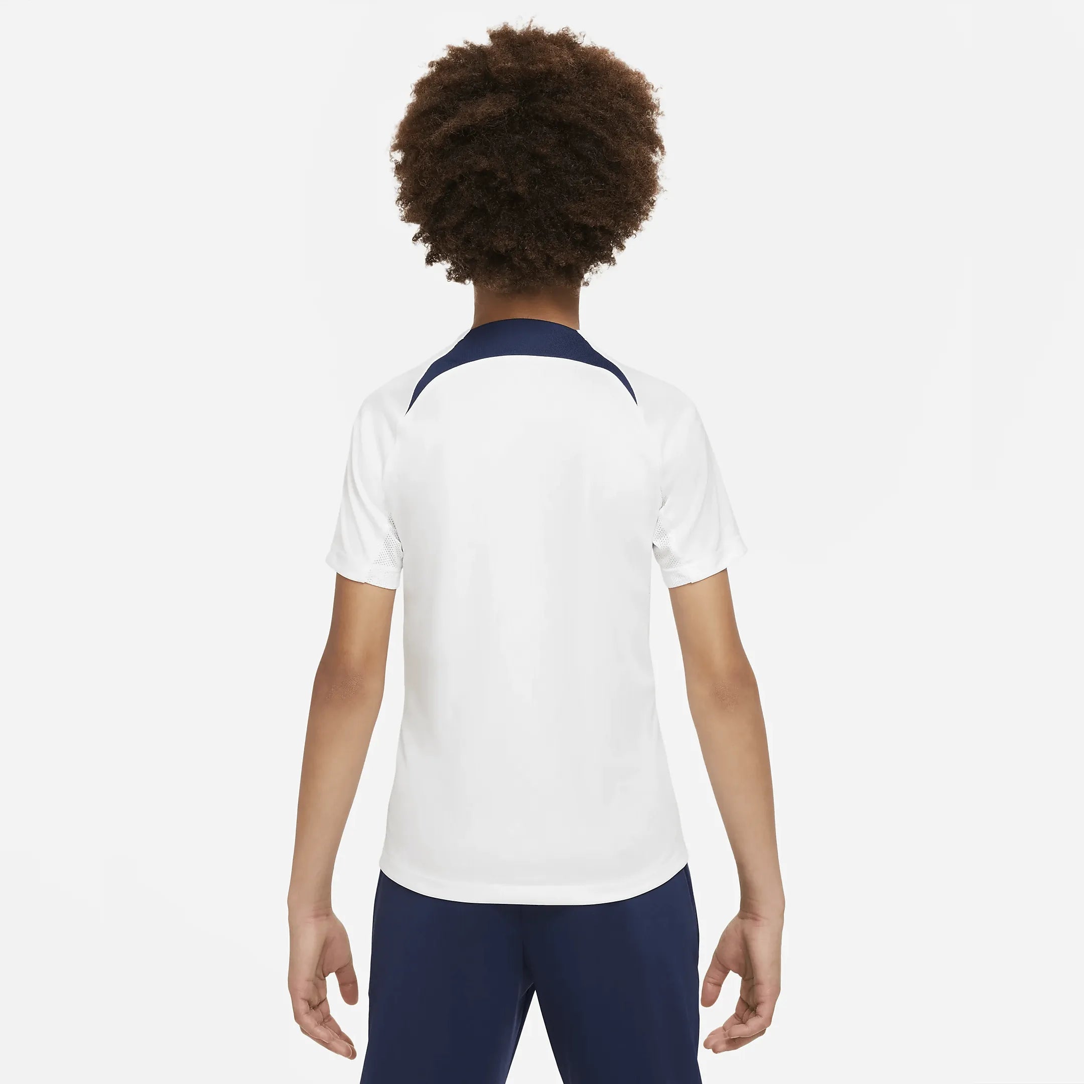 Nike 2022-23 PSG Youth Strike Top - White-Navy (Model - Back)
