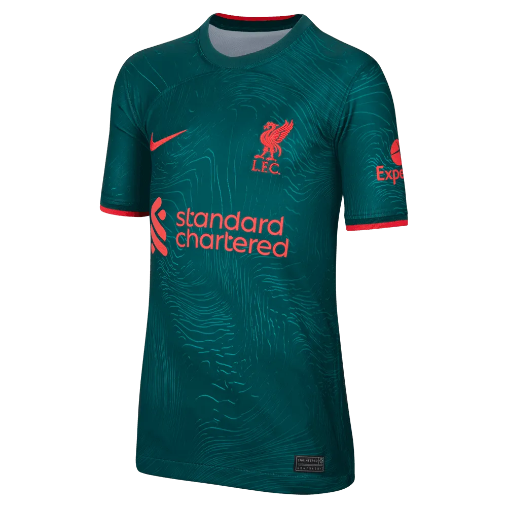Nike 2022-23 Liverpool Youth Third Jersey - Atomic Teal-Siren Red (Front)