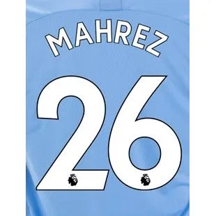 Man City 2019/20 Home Mahrez #26 Jersey Name Set