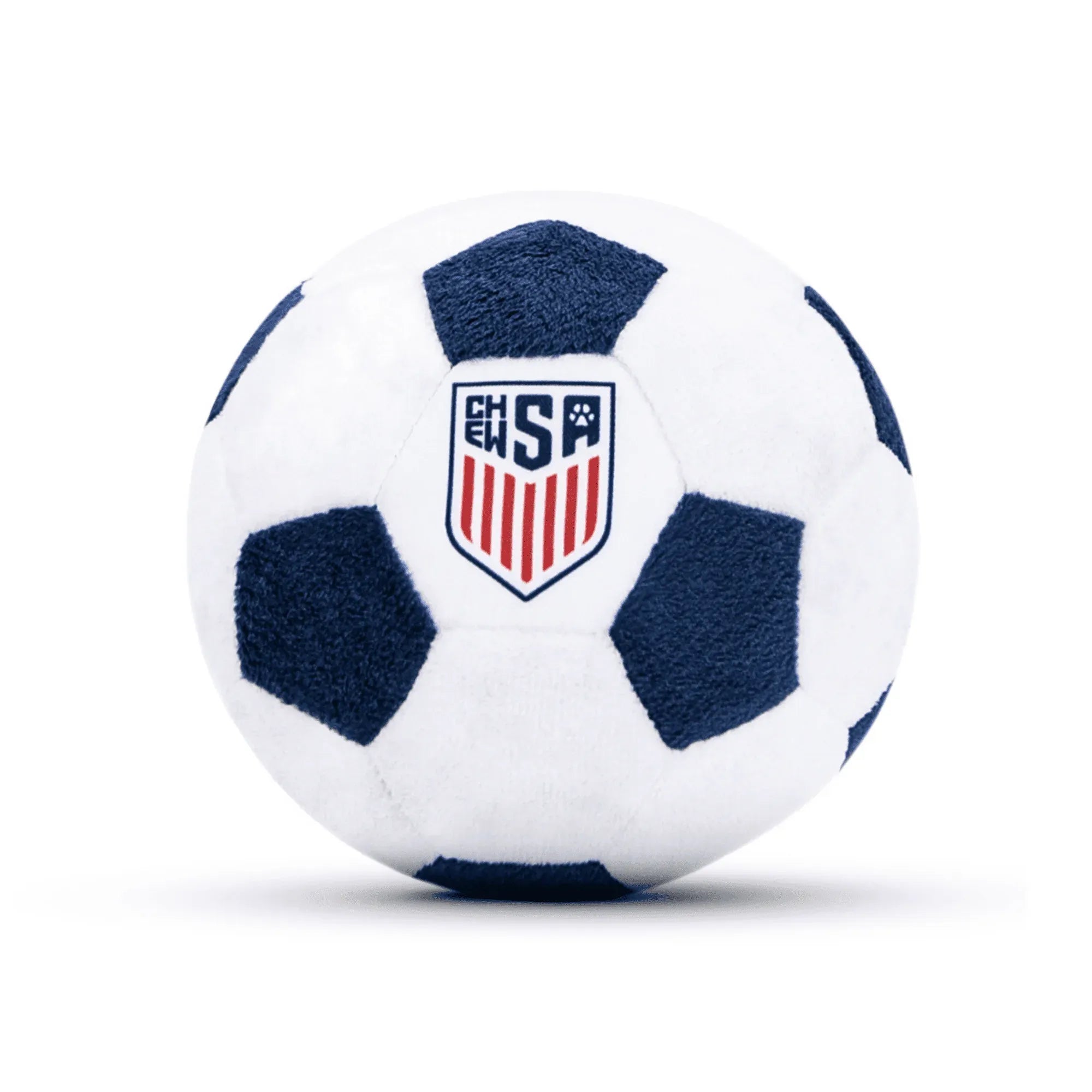 Floofball ChewSA Plush Soccer Ball  Dog Toy (Front)