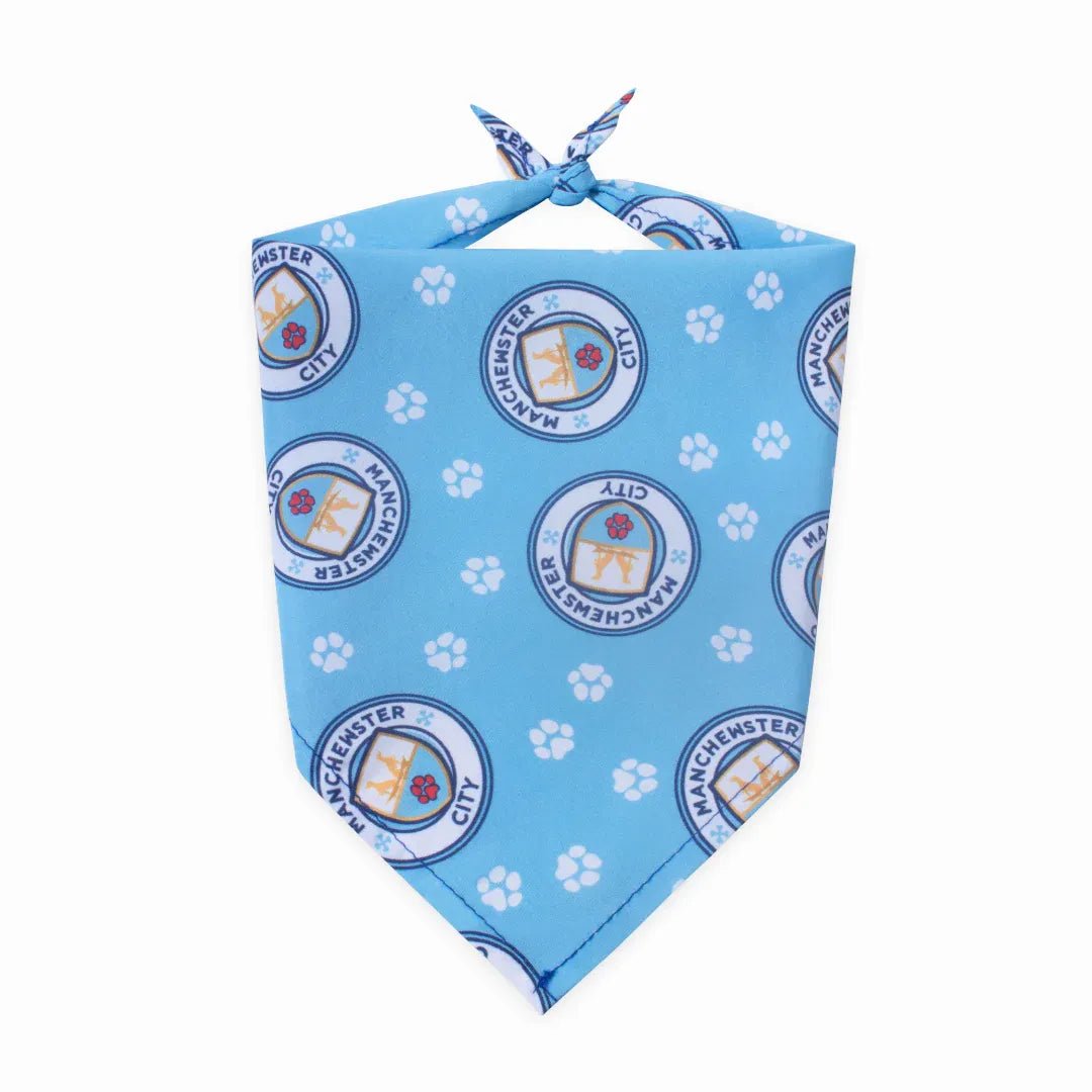 Floofball Manchewster City Dog Bandana (Tied)