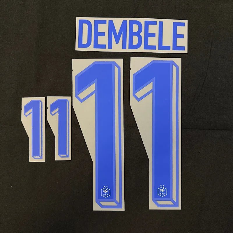 France 2024/25 Away Dembele #11 Jersey Name Set