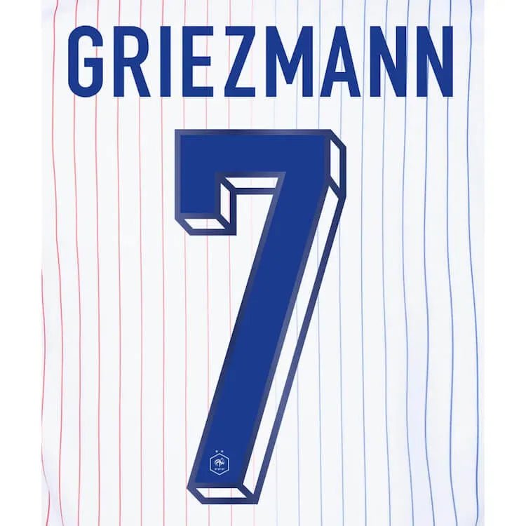 France 2024/25 Away Griezmann #7 Jersey Name Set