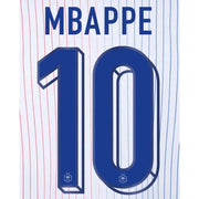 France 2024/25 Away Mbappe #10 Youth Jersey Name Set