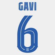 Barcelona 2023/24 Away Gavi #6 Jersey Name Set