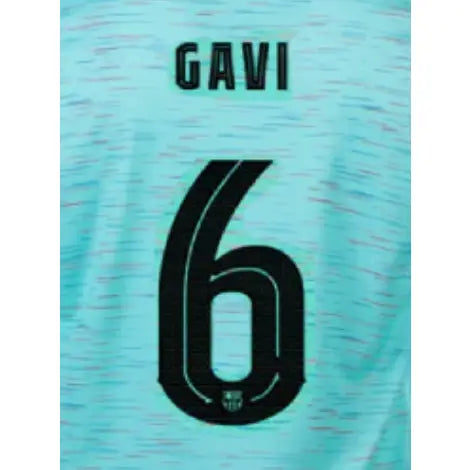 Barcelona 2023/24 Third Gavi #6 Youth Jersey Name Set (CL Version)
