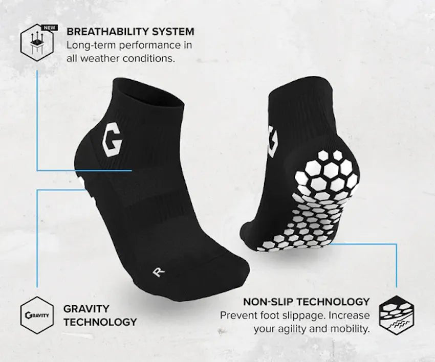 Gravity Pro Grip Socks Ankle Length (Diagram)