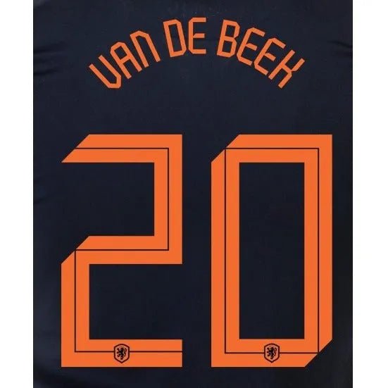 Holland 2020/21 Away Van De Beek #22 Jersey Name Set