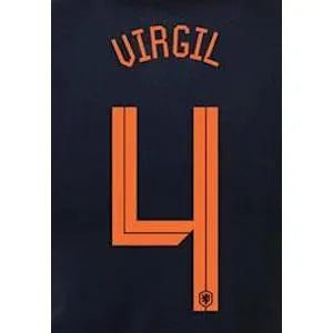 Holland 2020/21 Away Virgil #4 Jersey Name Set