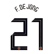 Holland 2020/21 Home F. De Jong #21 Jersey name Set