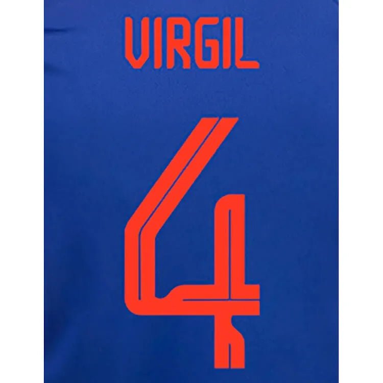 Holland 2022-23 Away Virgil #4 Jersey Name Set