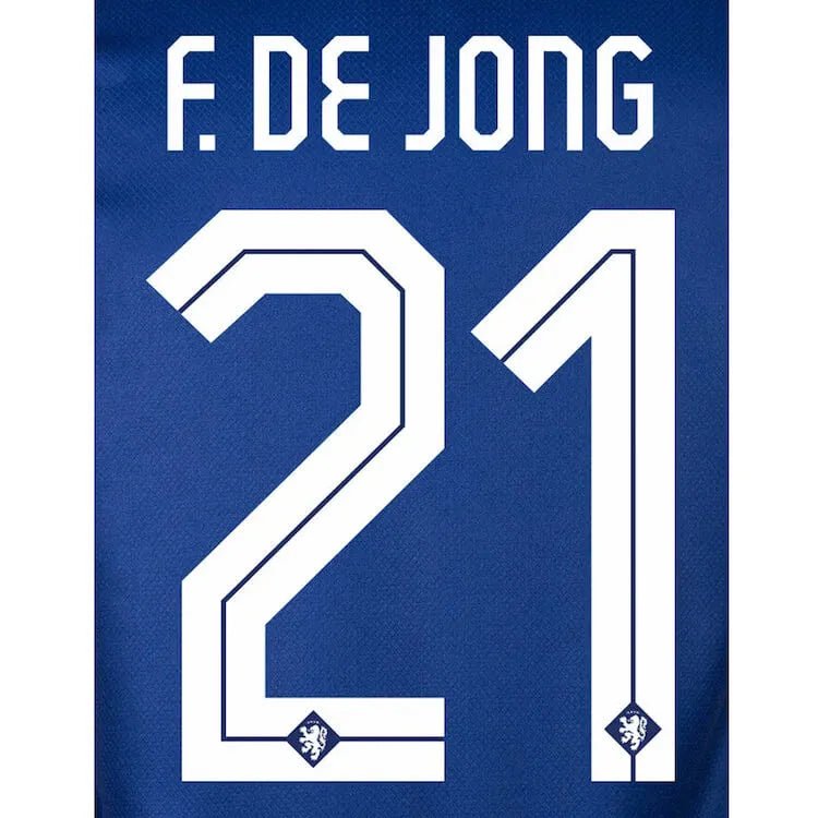 Holland 2024 25 Away F. De Jong #21 Jersey Name Set (Back)