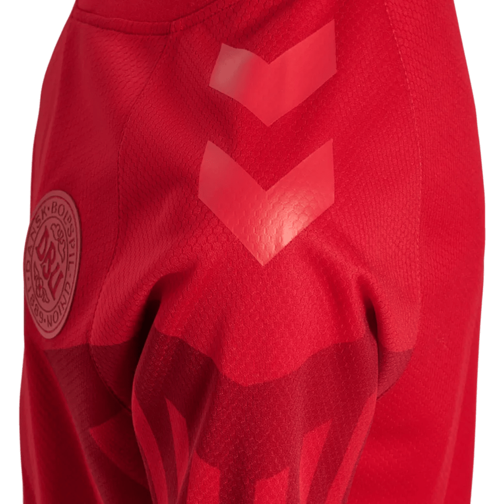 Hummel 2022-23 Denmark Youth Home Jersey - Tango Red (Detail 1)