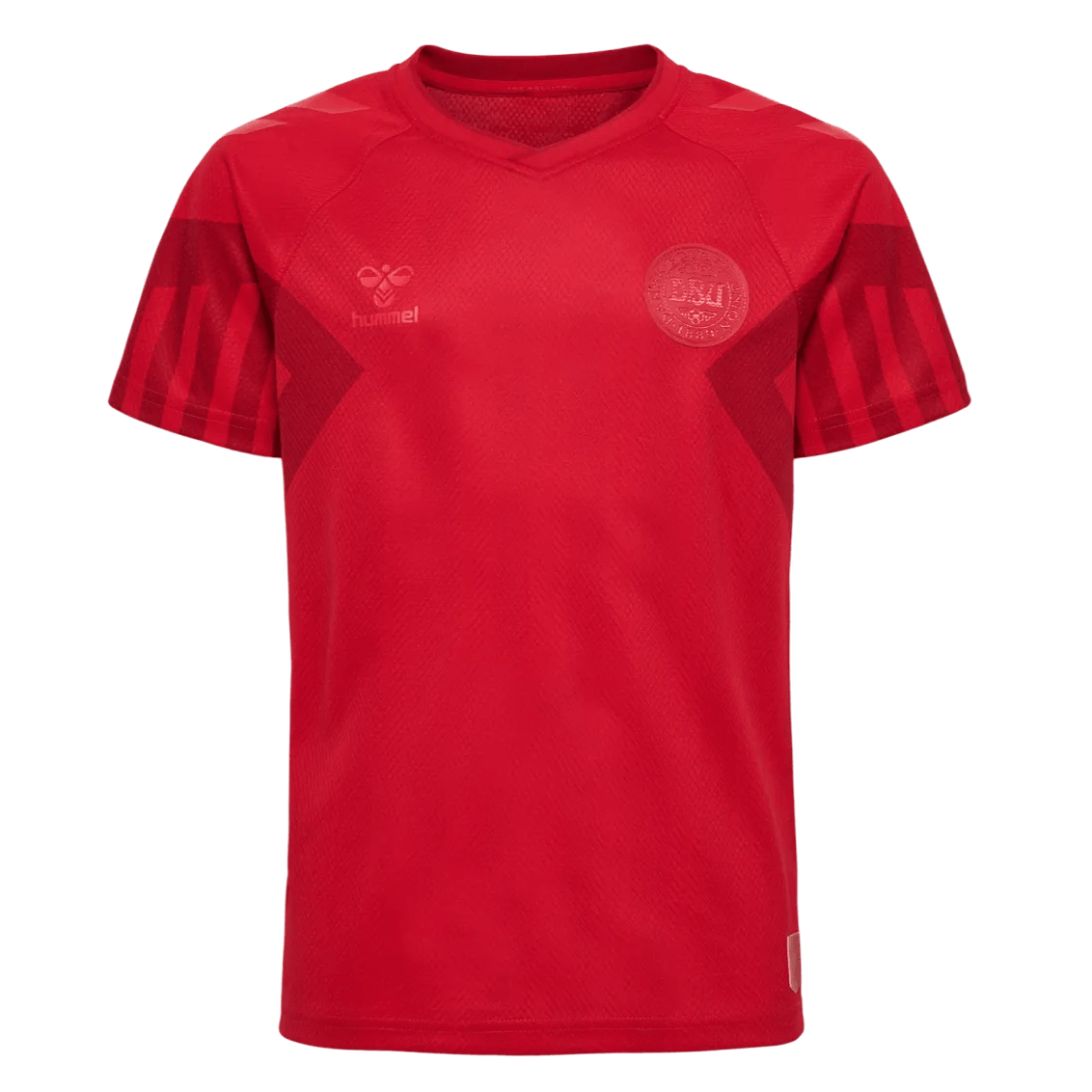 Hummel 2022-23 Denmark Youth Home Jersey - Tango Red (Front)