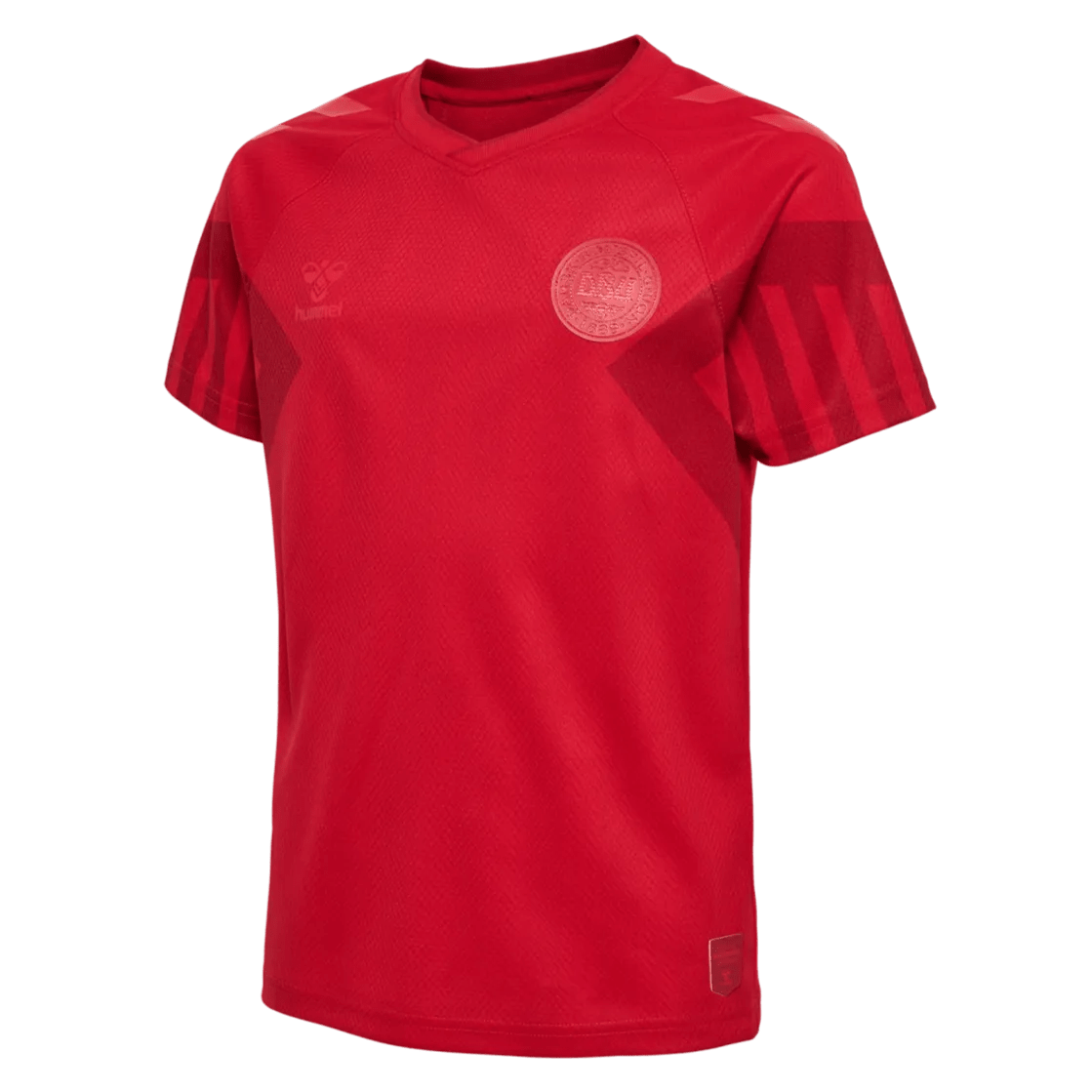 Hummel 2022-23 Denmark Youth Home Jersey - Tango Red (Diagonal - Front)