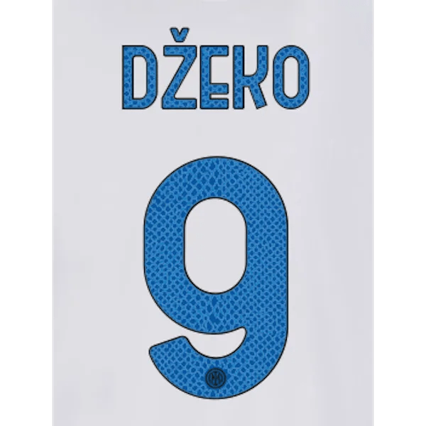Inter Milan 2021-22 Away Dzeko #9 Jersey Name Set