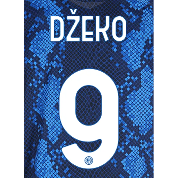 Inter Milan 2021-22 Home Dzeko #9 Jersey Name Set (Main)