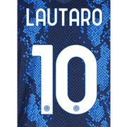 Inter Milan 2021-22 Home Lautaro #10 Jersey Name Set