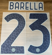 Inter Milan 2025/26 Away BARELLA #23 Official Name Set