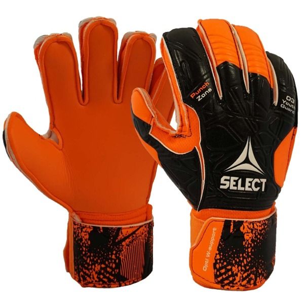 Select 03 Youth Protec Flat Cut Goalkeeper Gloves - Orange-Black