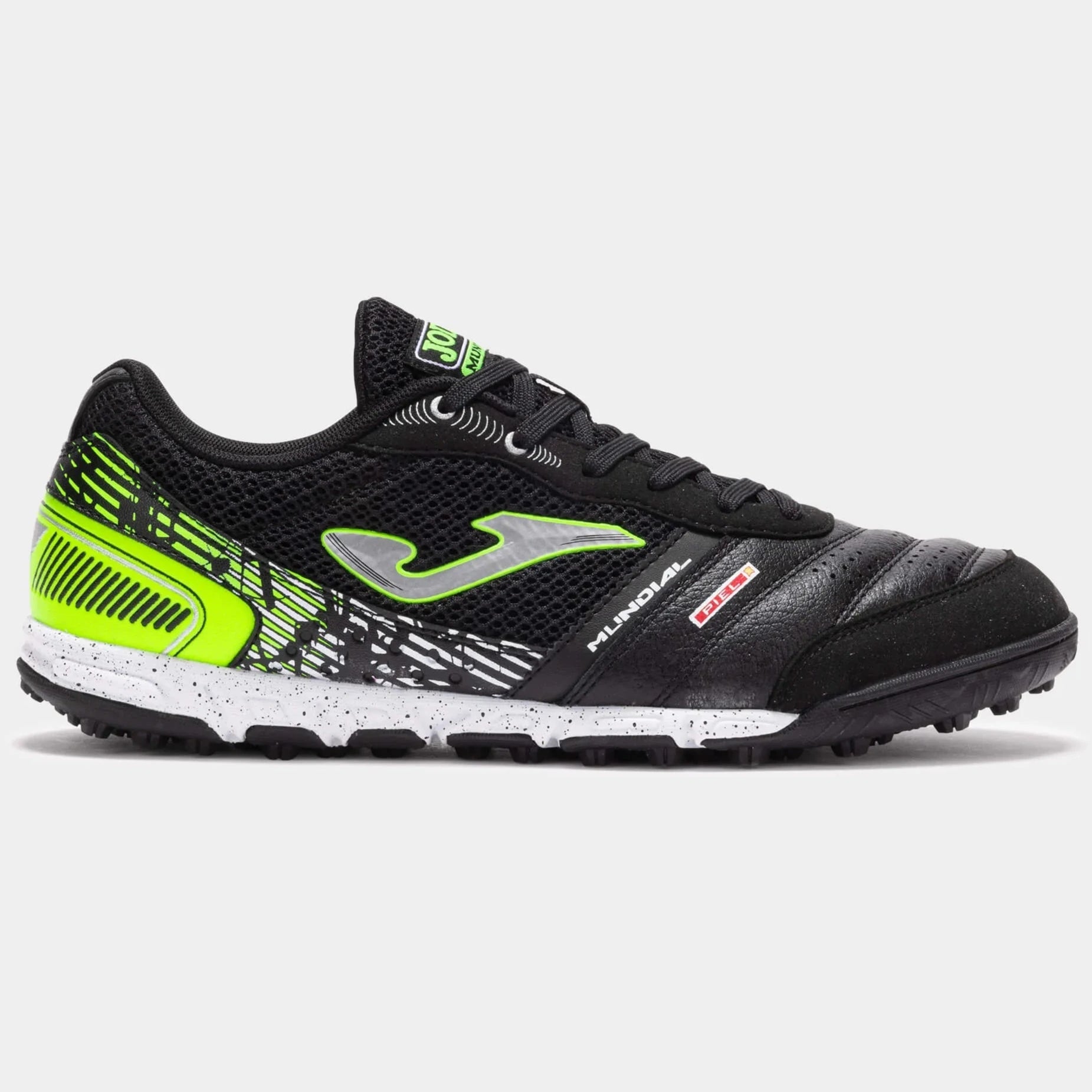 Joma Mundial 2501 Turf Soccer Shoes - Black-Green (Side 1)