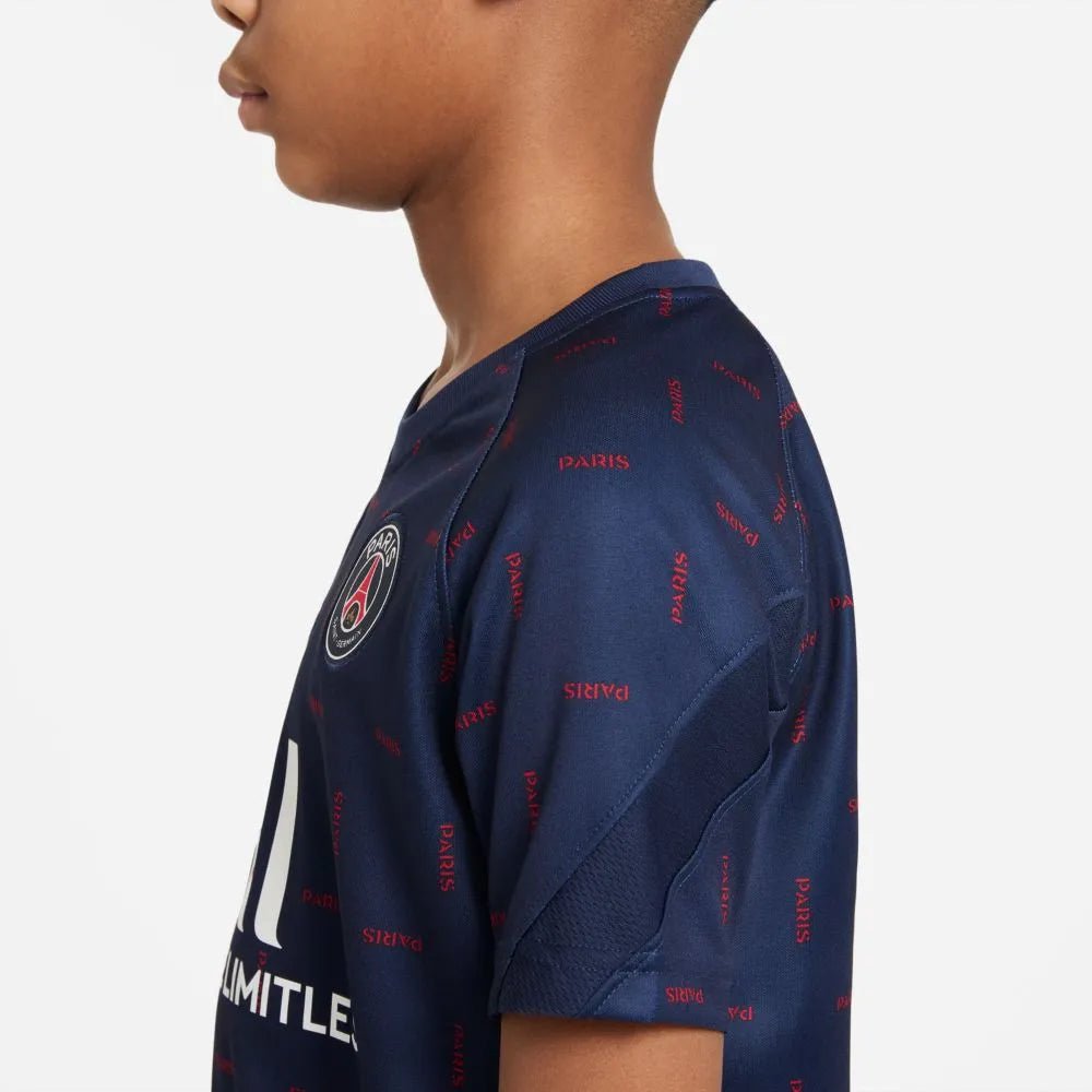 Jordan 2021-22 PSG Youth DF Pre-Match SS Jersey - Navy-Red (Detail 2)