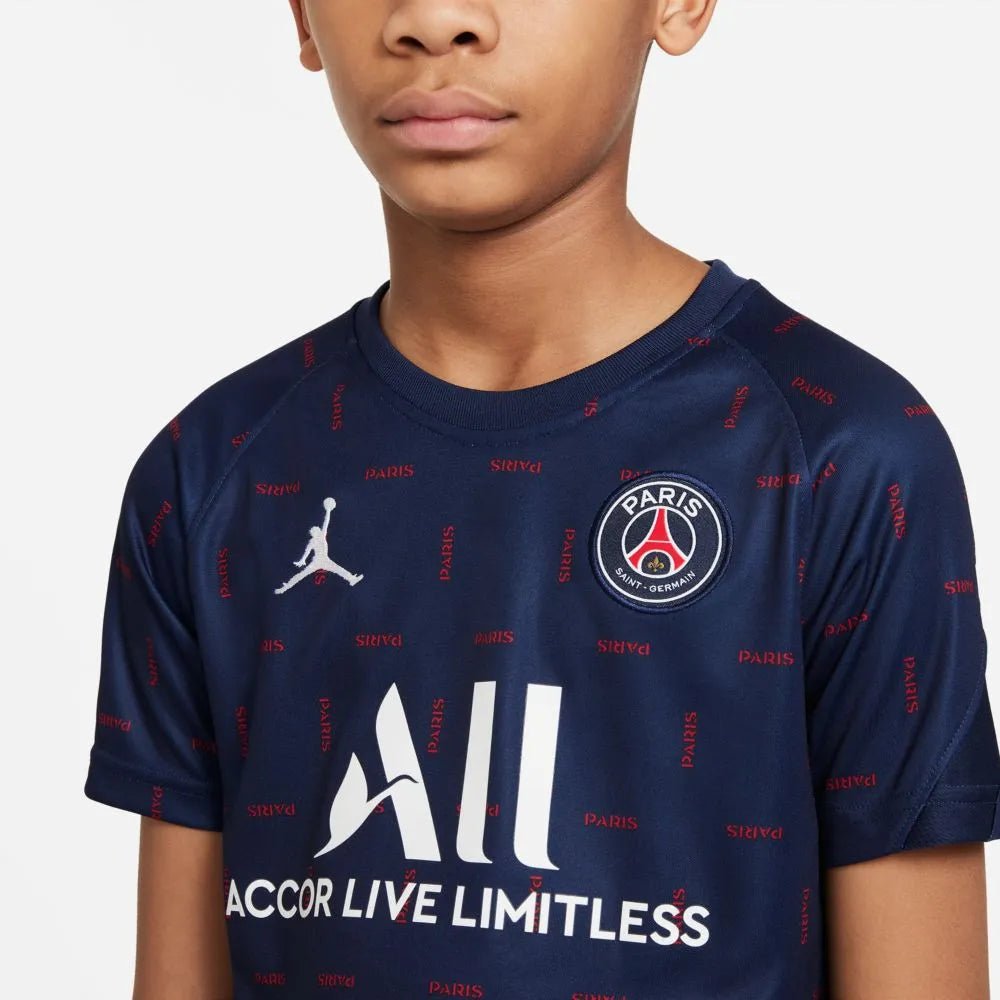 Jordan 2021-22 PSG Youth DF Pre-Match SS Jersey - Navy-Red (Detail 1)