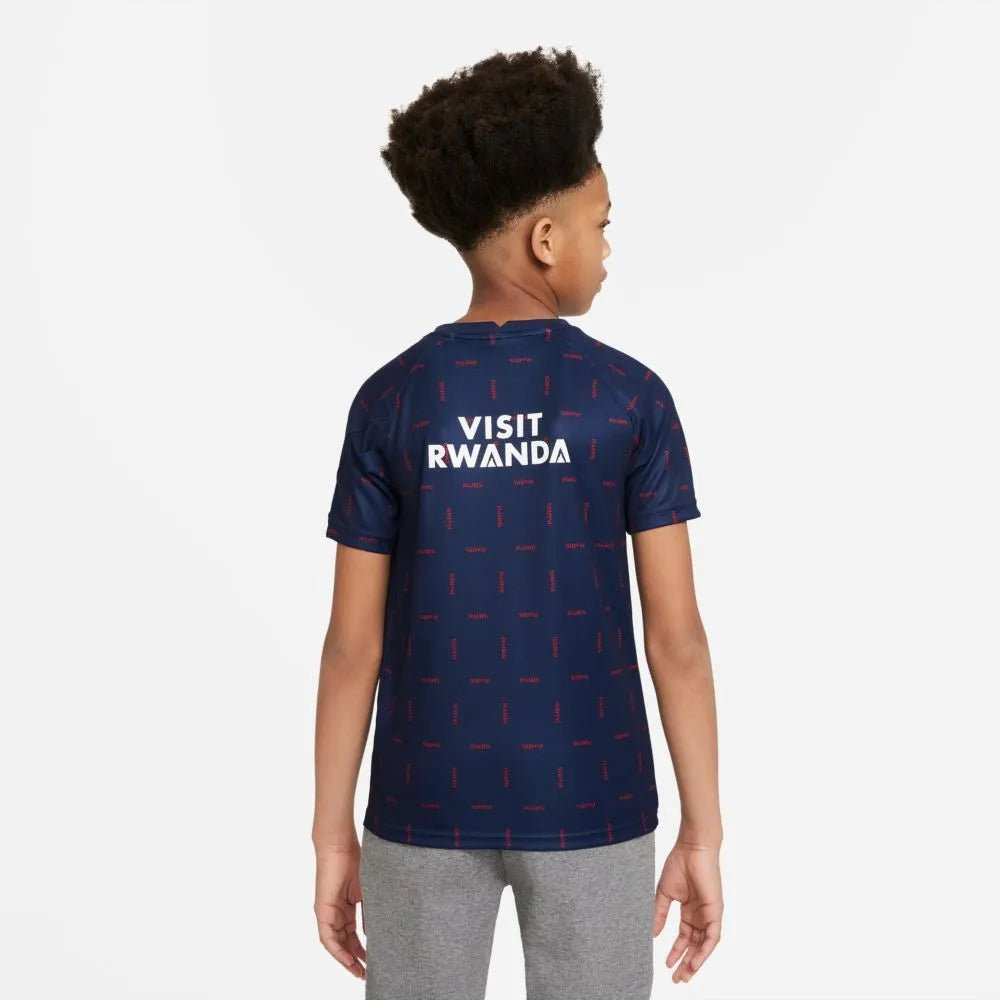 Jordan 2021-22 PSG Youth DF Pre-Match SS Jersey - Navy-Red (Model - Back)