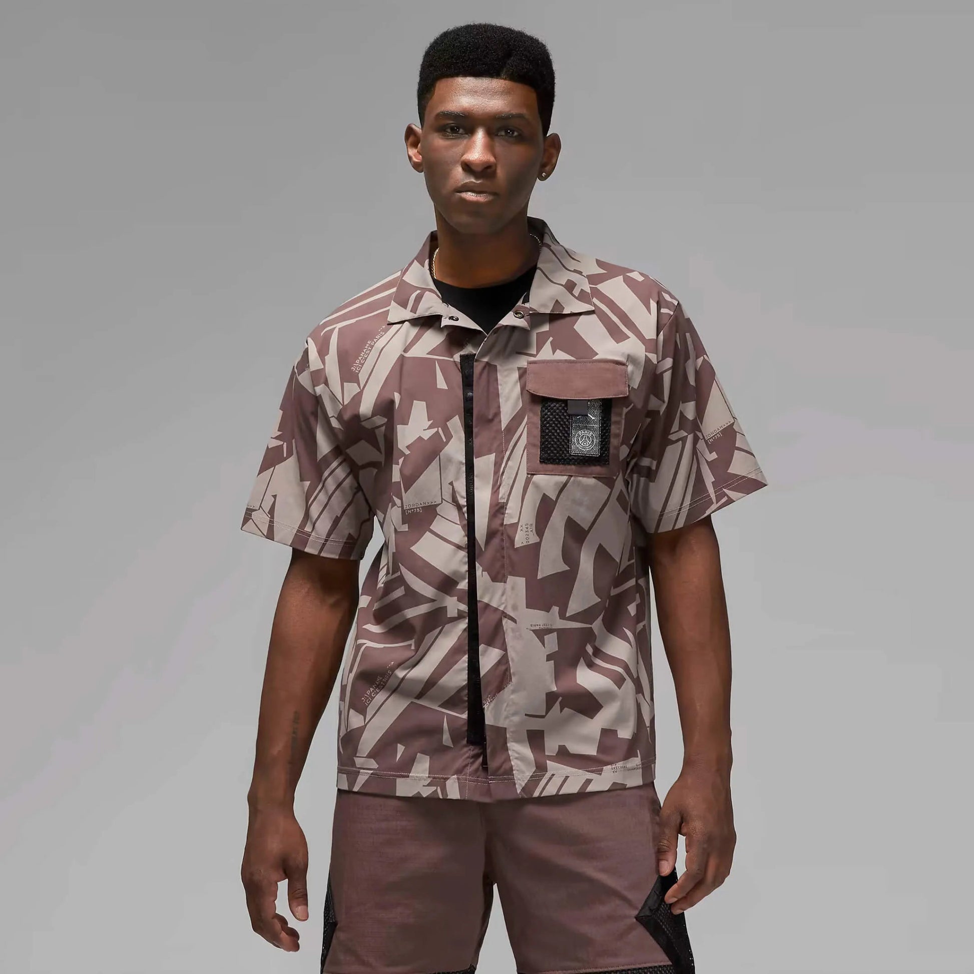 Jordan 2022-23 Paris Saint-Germain Statement Shirt - Pumice-Plum Eclipse (Model - Front)