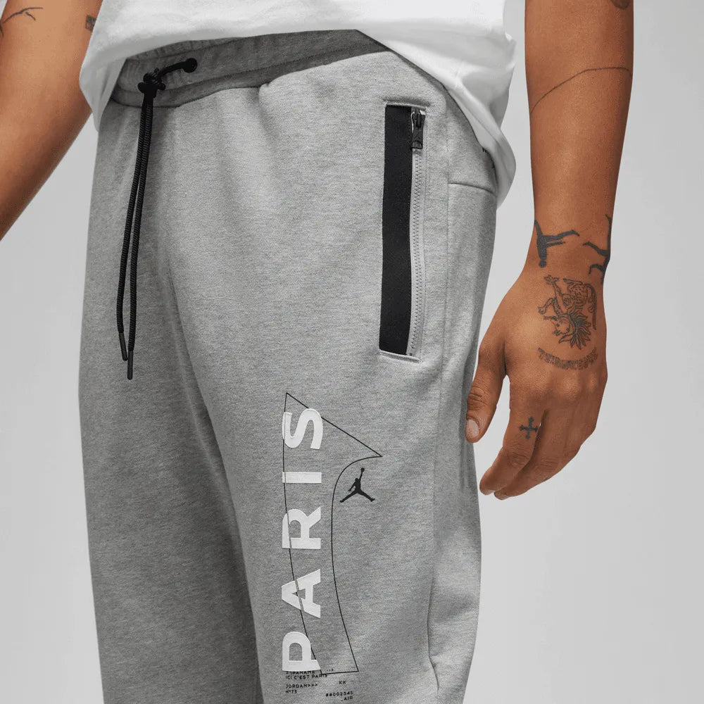 Jordan 2022-23 PSG Fleece Pants - Grey-White (Detail 1)