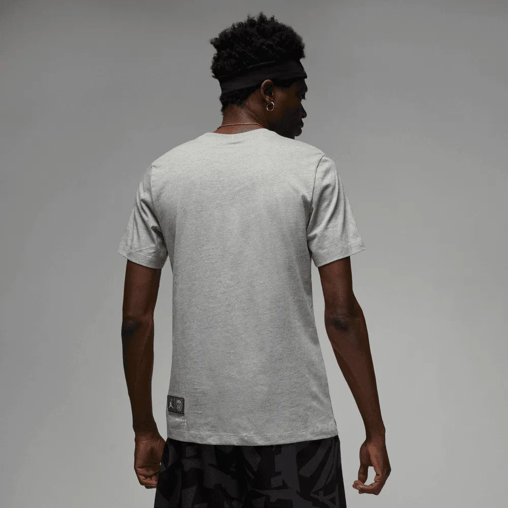 Jordan 2022-23 PSG Wordmark Tee Grey-White (Model - Back)