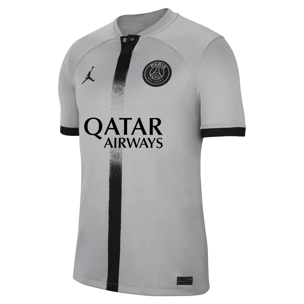 Jordan 2022-23 PSG Youth Away Jersey - Smoke Grey-Black (Front)